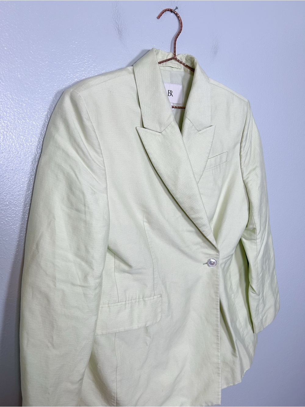 Banana Republic Pale Green Hourglass Italian Viscose Linen Blazer - Picture 4 of 9